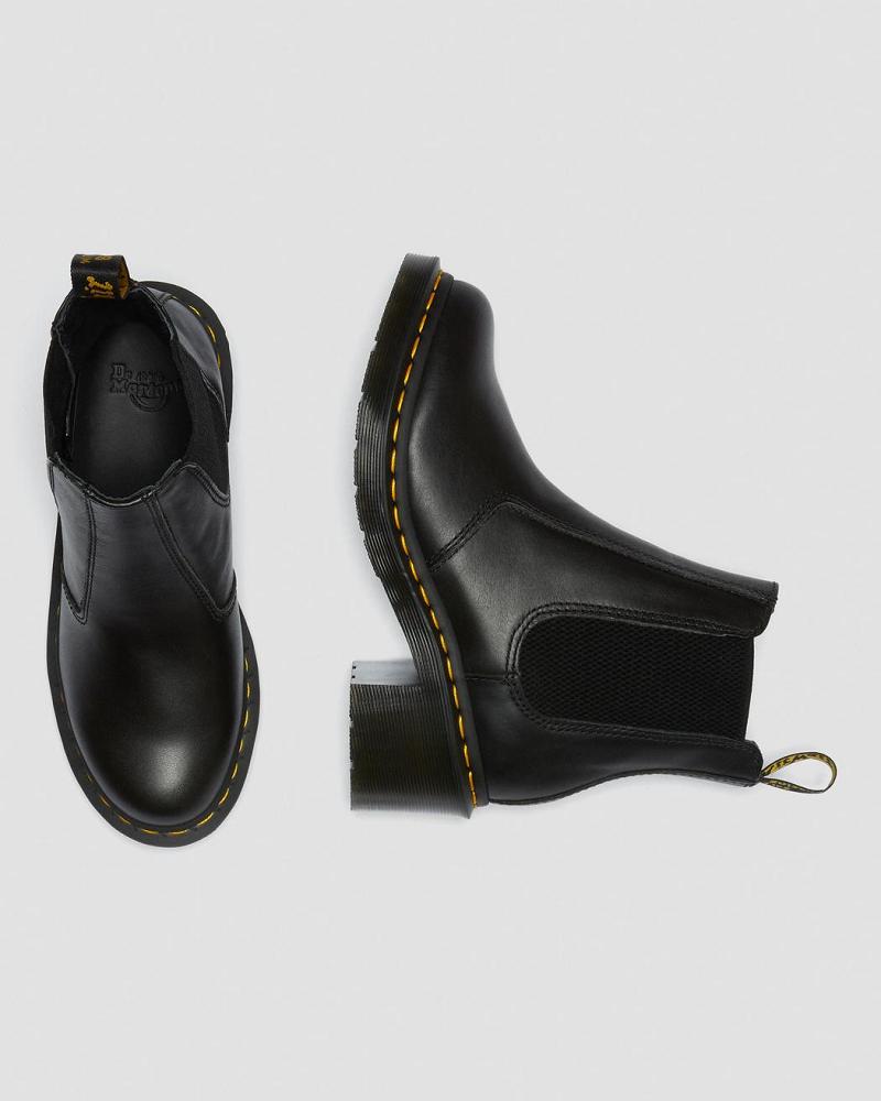 Black Women's Dr Martens Cadence Leather Heeled Chelsea Boots | CA 123ZUT